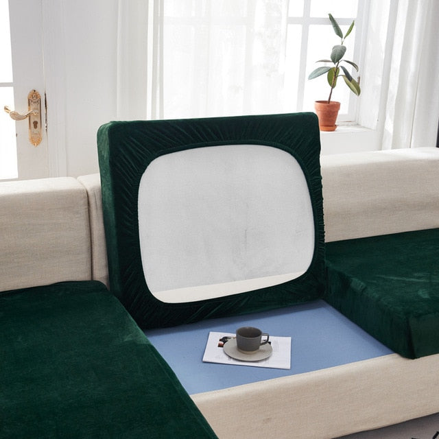 Luxury Velvet Elastic Couch Cushion Cover
