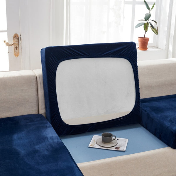 Luxury Velvet Elastic Couch Cushion Cover - shopcouchcovers.com