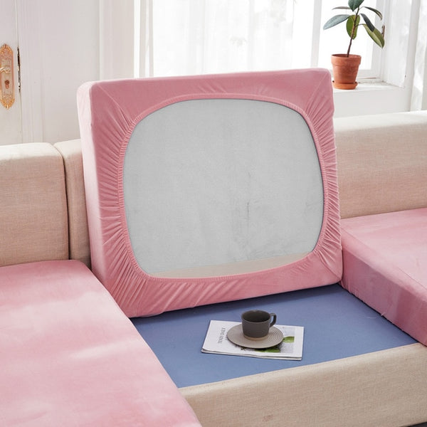Luxury Velvet Elastic Couch Cushion Cover - shopcouchcovers.com