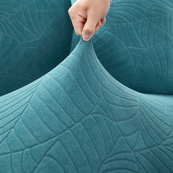 Jacquard Solid Color L-shape Couch Cover - shopcouchcovers.com