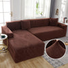 Jacquard Solid Color L-shape Couch Cover - shopcouchcovers.com