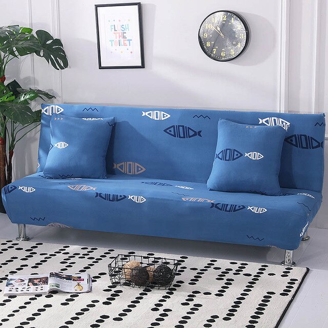Blue Fish Futon Cover Slipcover - shopcouchcovers.com