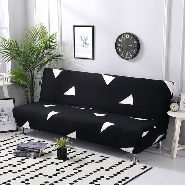 Black White Triangle Futon Cover Slipcover