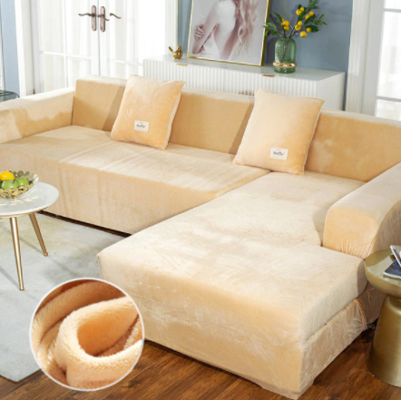 Plush Velvet Elastic Couch Covers - shopcouchcovers.com