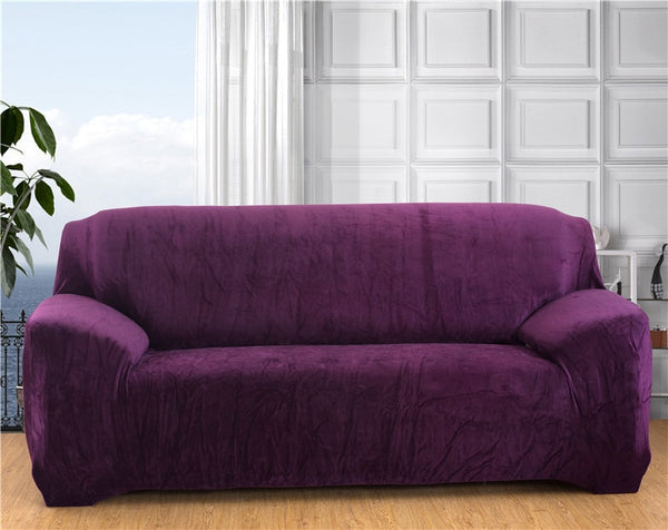 Purple Plush Couch Cover Sofa Slipcover - shopcouchcovers.com