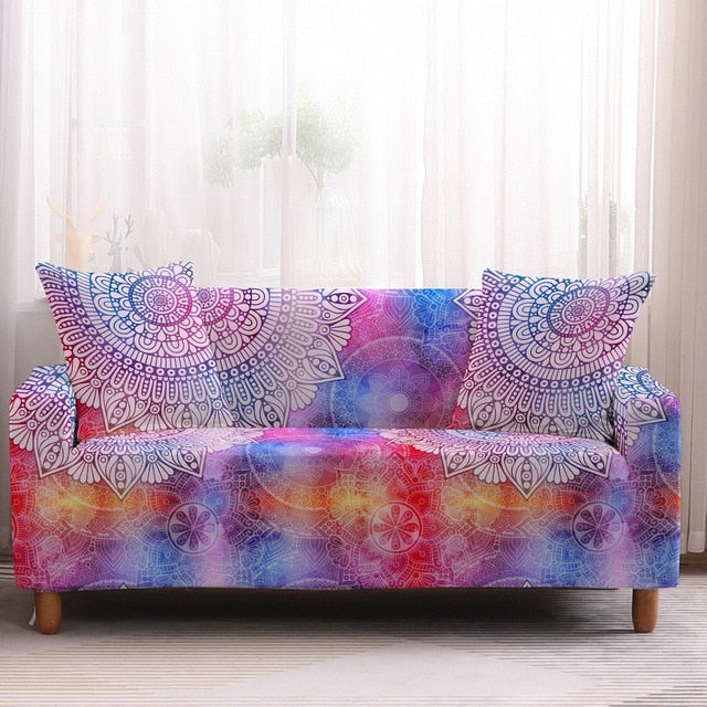 Aria Red Boho Style Couch Cover