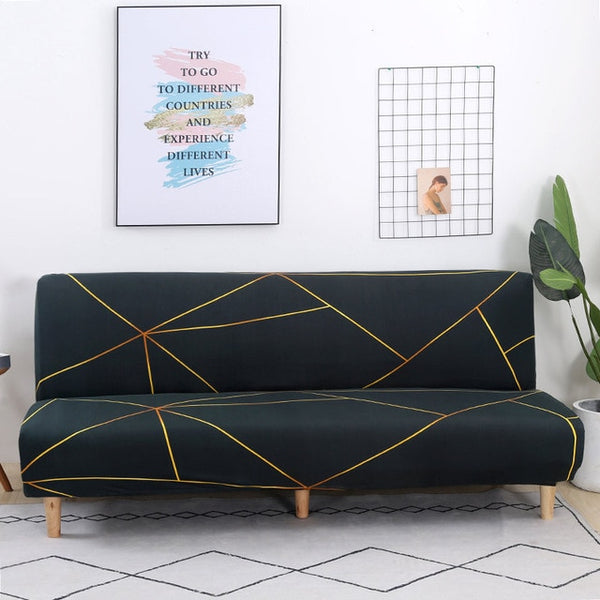 Geometric Green Futon Couch Cover - shopcouchcovers.com