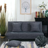 Crisscross Charcoal Futon Couch Cover - shopcouchcovers.com