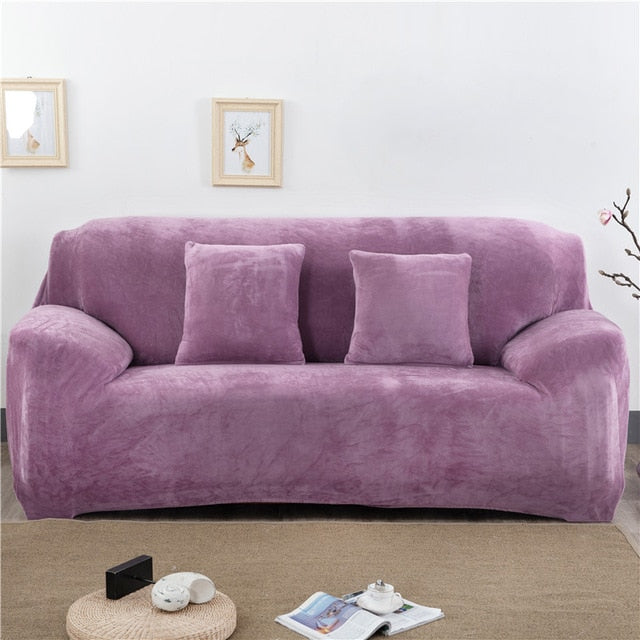 Lavender Plush Couch Cover Sofa Slipcover