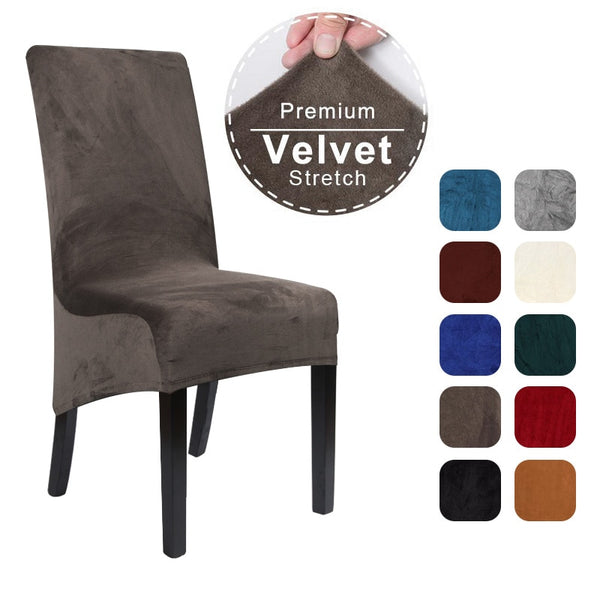 Velvet XL Spandex Dining Chair Slipcover - shopcouchcovers.com