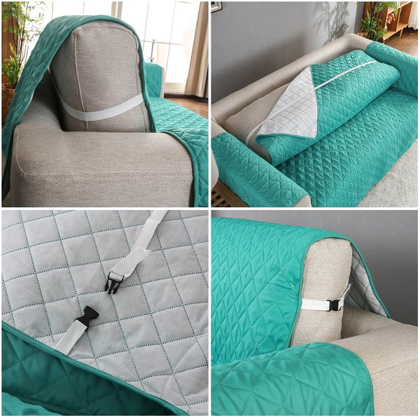 Teal Quilted Waterproof Furniture Cover - shopcouchcovers.com
