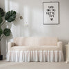Dove White Ruffled Skirt Couch Cover Slipcover - shopcouchcovers.com