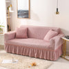 Pink Ruffled Skirt Couch Cover Slipcover - shopcouchcovers.com