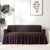 Coffee Ruffled Skirt Couch Cover Slipcover - shopcouchcovers.com
