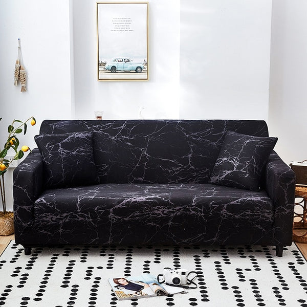 Black Marble Sofa Couch Cover - shopcouchcovers.com