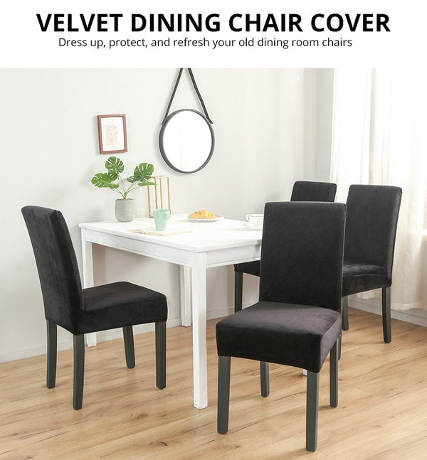 Velvet Dining Chair Cover Slipcover - shopcouchcovers.com