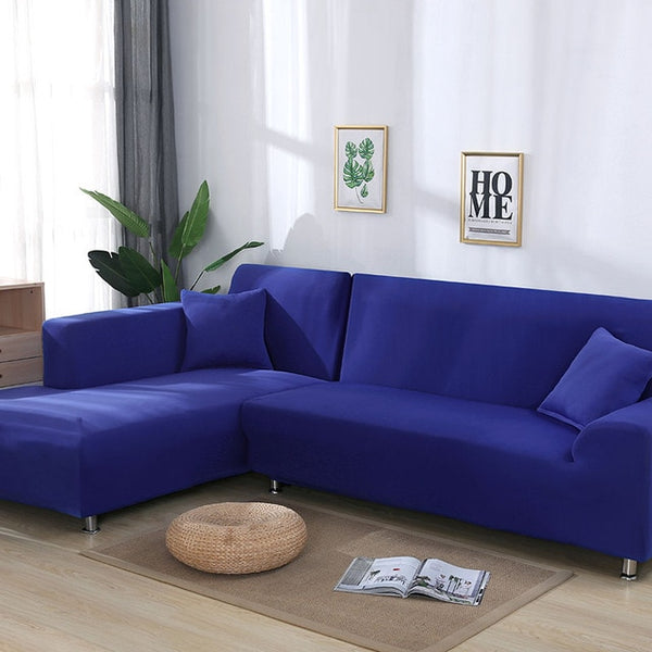 Blue Sectional L-Shaped Couch Cover - shopcouchcovers.com