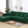 Dark Green Sectional L-Shaped Couch Cover - shopcouchcovers.com