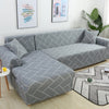 Dudley Grey Sectional Couch Cover Slipcover - shopcouchcovers.com