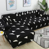 Black White Triangle Sectional L-Shaped Couch Cover Slipcover - shopcouchcovers.com