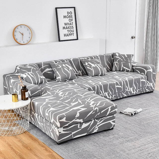 Anthem Grey Sectional L-Shaped Couch Cover Slipcover
