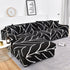 Black Leaf Sectional Sofa Couch Cover - shopcouchcovers.com
