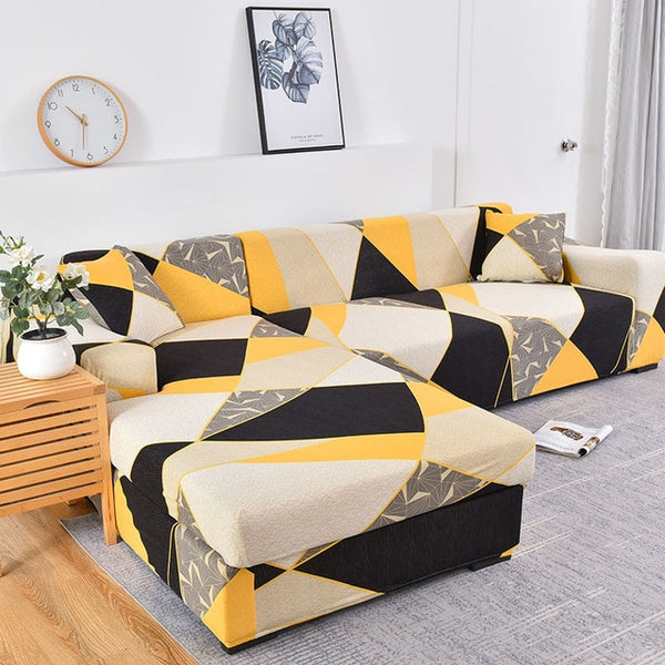 Geometric Sun Sectional L-Shaped Couch Cover - shopcouchcovers.com