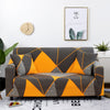 Geometric Orange Sofa Couch Cover Slipcover - shopcouchcovers.com