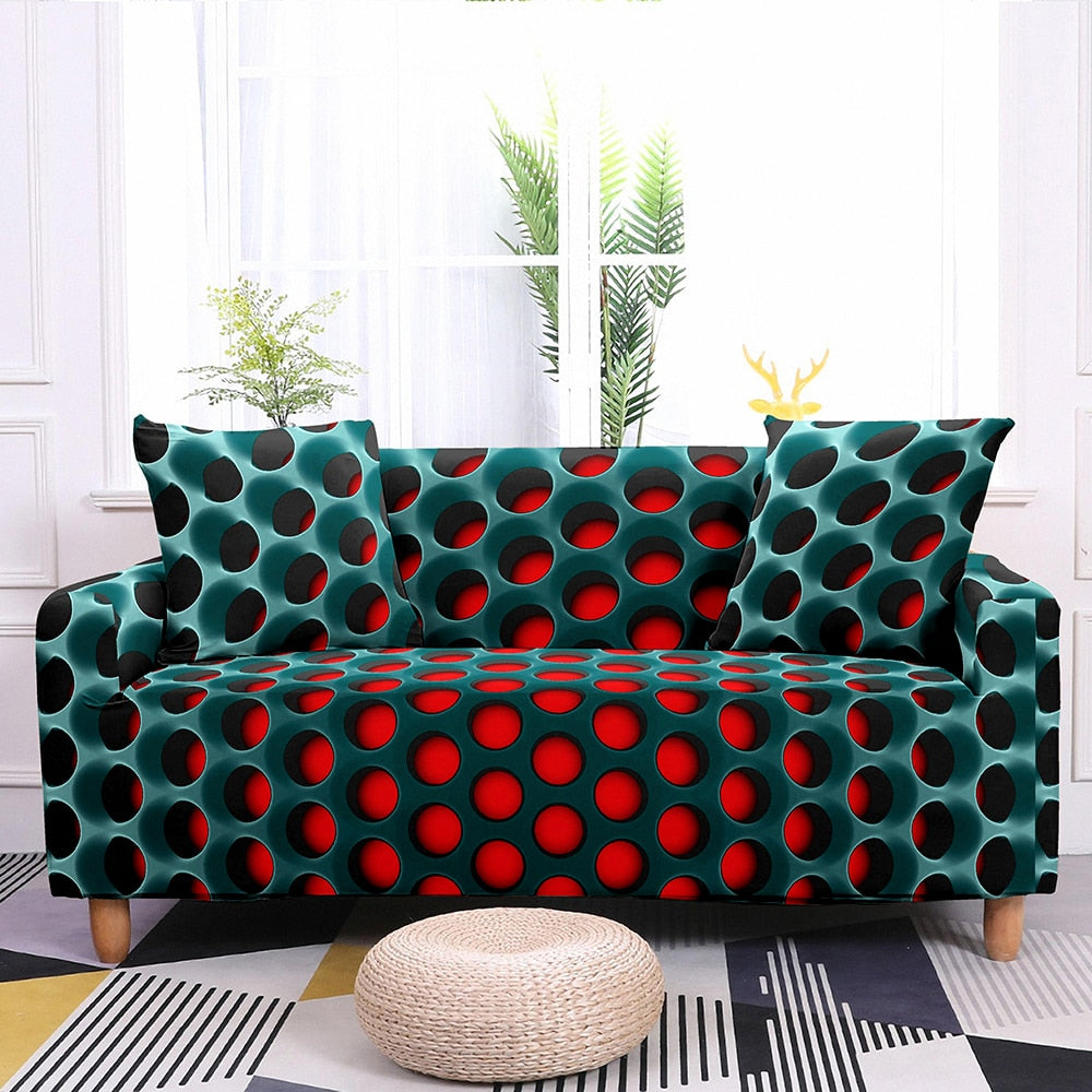 3D Dots Couch Cover Sofa Slipcover