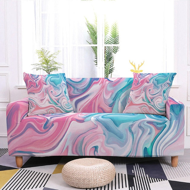 Pink Swirl Couch Cover Sofa Slipcover