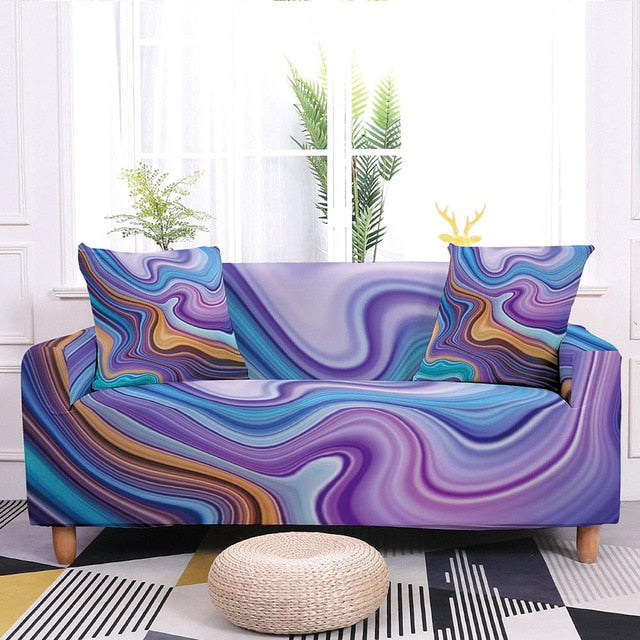Purple Swirl Couch Cover Sofa Slipcover