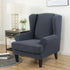 Grey Jacquard Wingback Chair Cover Slipcover - shopcouchcovers.com