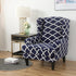 Ankara Navy Wingback Chair Cover Slipcover - shopcouchcovers.com