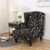 Black Flower Wingback Chair Cover Slipcover - shopcouchcovers.com
