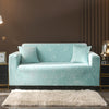 Mint Floral Velvet Sofa Couch Cover - shopcouchcovers.com