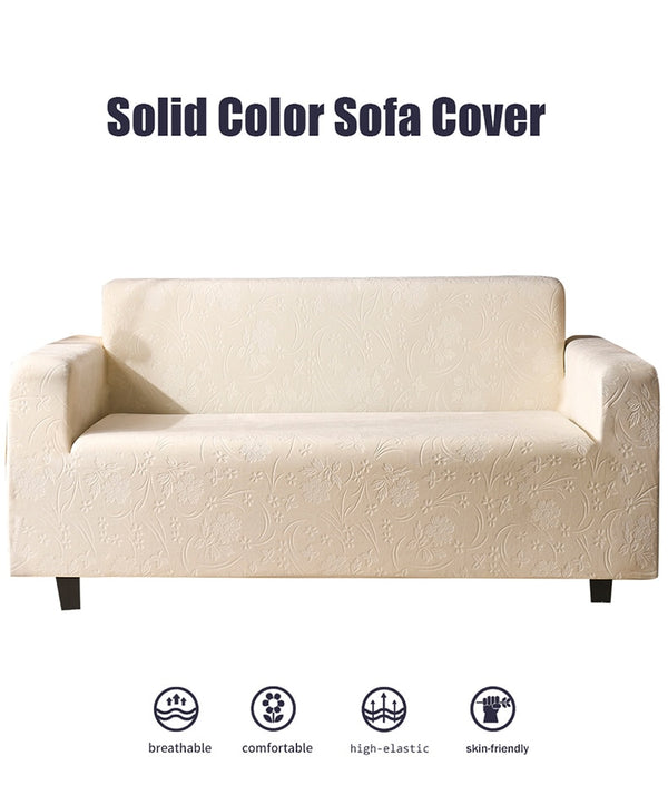 Off White Floral Velvet Sofa Couch Cover - shopcouchcovers.com