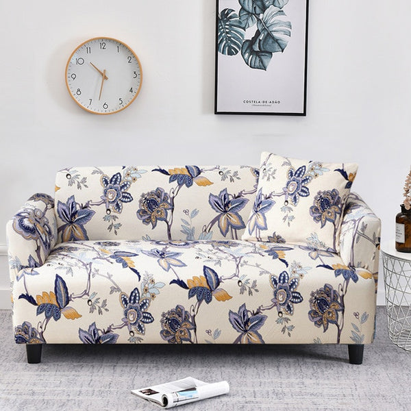 Royal Iris Floral Sofa Couch Cover - shopcouchcovers.com