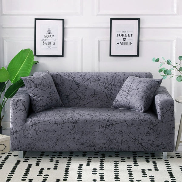 Charcoal Marble Sofa Couch Cover - shopcouchcovers.com