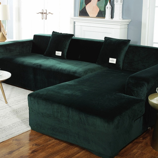 Plush Velvet Elastic Couch Covers