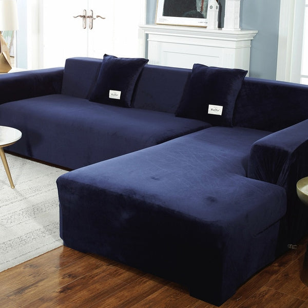 Plush Velvet Elastic Couch Covers - shopcouchcovers.com