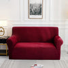 Red Jacquard Fabric Stretch Couch Cover - shopcouchcovers.com