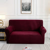 Burgundy Jacquard Fabric Stretch Couch Cover - shopcouchcovers.com