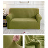 Army Green Jacquard Fabric Stretch Couch Cover - shopcouchcovers.com