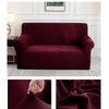 Plum Jacquard Fabric Stretch Couch Cover - shopcouchcovers.com
