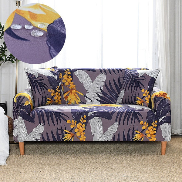 Purple Cvet Waterproof Floral Couch Cover - shopcouchcovers.com