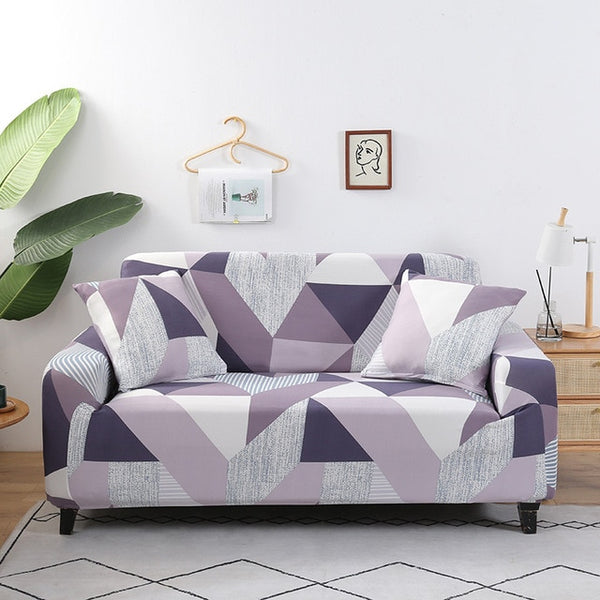 Geometric Purple Couch Sofa Cover - shopcouchcovers.com