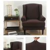 Coffee Jacquard Wingback Chair Cover Slipcover - shopcouchcovers.com