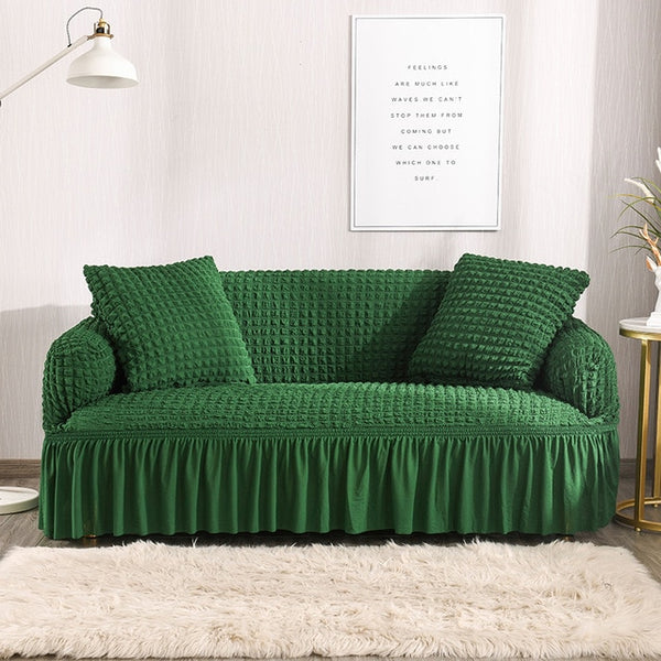 Ruffled Skirt Couch Cover Slipcover - shopcouchcovers.com