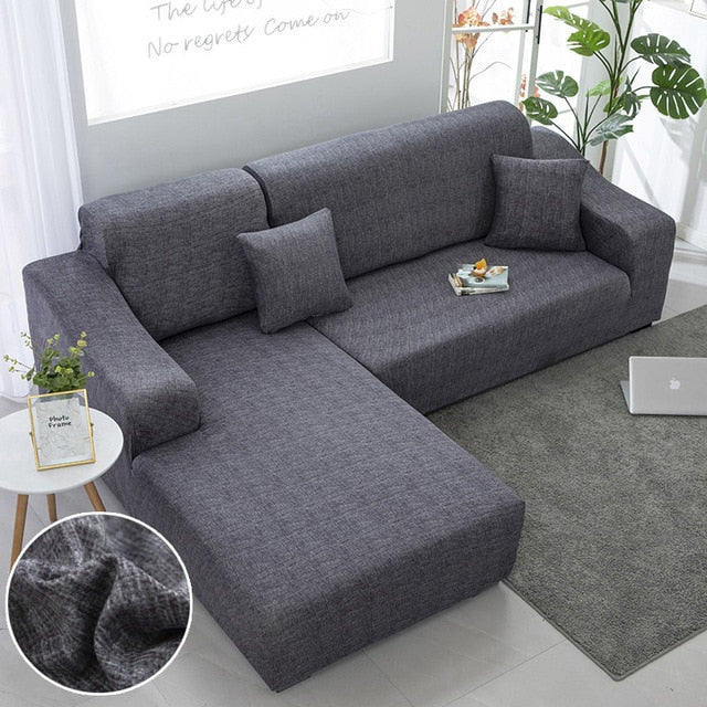Manhattan Charcoal Sectional L-shaped Couch Cover