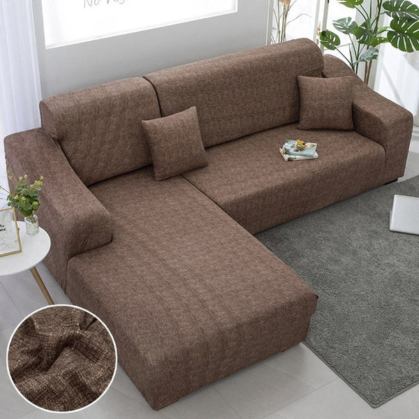 Manhattan Brown Sectional L-shaped Couch Cover - shopcouchcovers.com